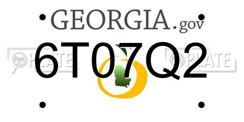 6T07Q2 Georgia License Plate