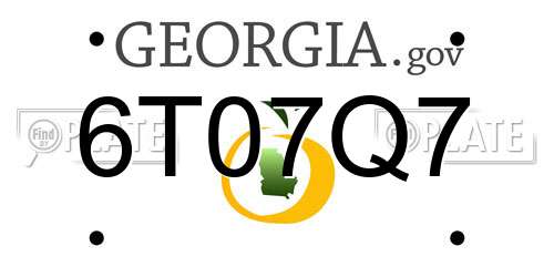 6T07Q7 Georgia License Plate