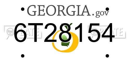 6T28154 Georgia License Plate