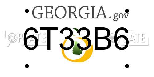 6T33B6 Georgia License Plate