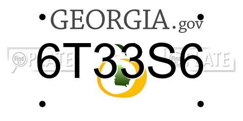 6T33S6 Georgia License Plate