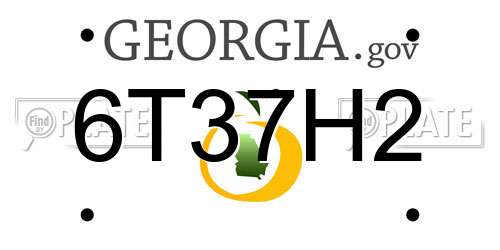 6T37H2 Georgia License Plate
