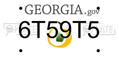 6T59T5 Georgia License Plate