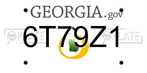 6T79Z1 Georgia License Plate