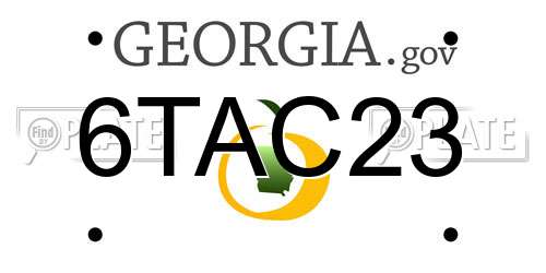 6TAC23 Georgia License Plate