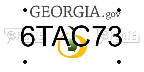 6TAC73 Georgia License Plate