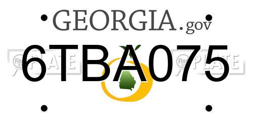 6TBA075 Georgia License Plate