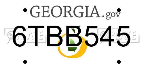 6TBB545 Georgia License Plate