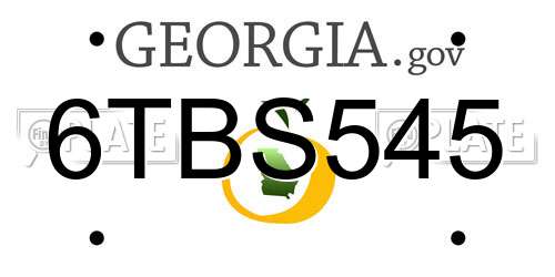 6TBS545 Georgia License Plate