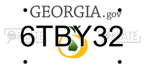 6TBY32 Georgia License Plate