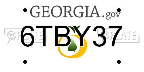 6TBY37 Georgia License Plate