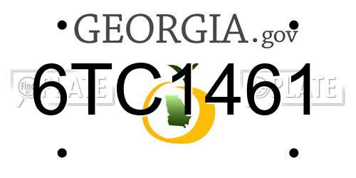 6TC1461 Georgia License Plate
