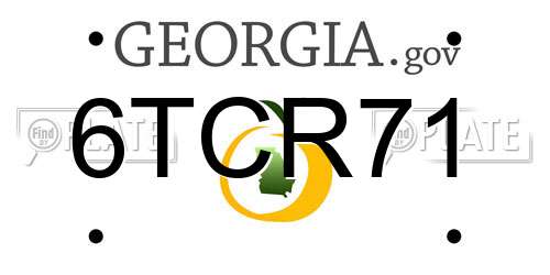 6TCR71 Georgia License Plate