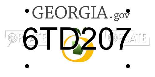 6TD207 Georgia License Plate