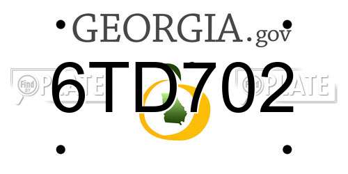 6TD702 Georgia License Plate