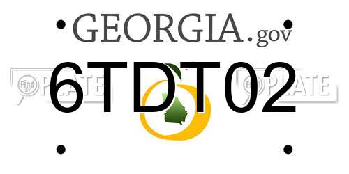 6TDT02 Georgia License Plate