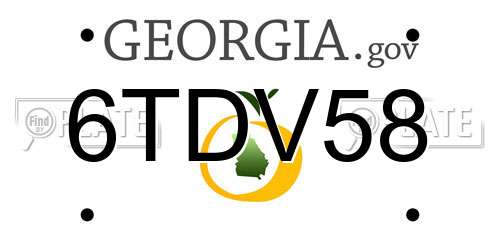 6TDV58 Georgia License Plate