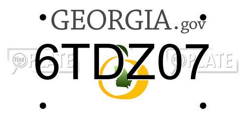 6TDZ07 Georgia License Plate