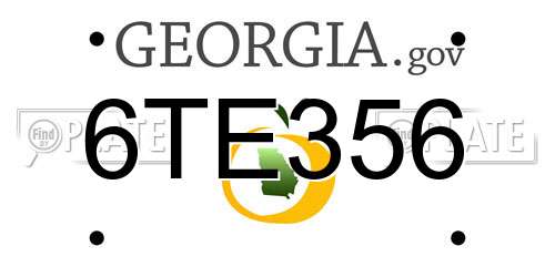 6TE356 Georgia License Plate
