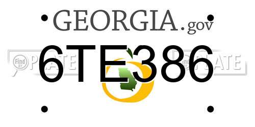 6TE386 Georgia License Plate