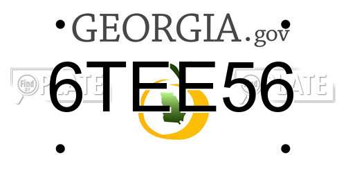 6TEE56 Georgia License Plate
