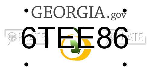 6TEE86 Georgia License Plate