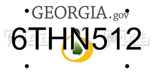 6THN512 Georgia License Plate