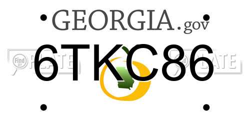 6TKC86 Georgia License Plate