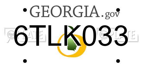6TLK033 Georgia License Plate