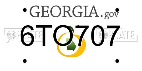 6TO707 Georgia License Plate
