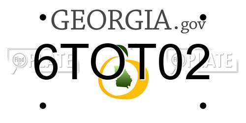6TOT02 Georgia License Plate