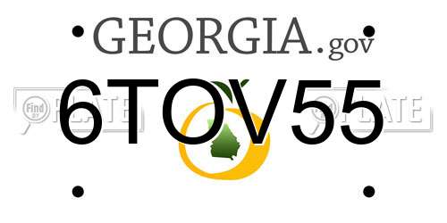 6TOV55 Georgia License Plate