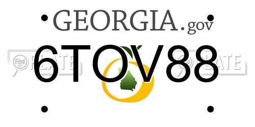 6TOV88 Georgia License Plate