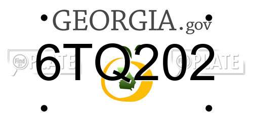6TQ202 Georgia License Plate
