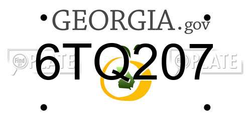 6TQ207 Georgia License Plate