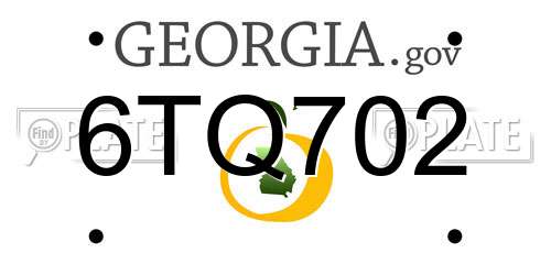 6TQ702 Georgia License Plate