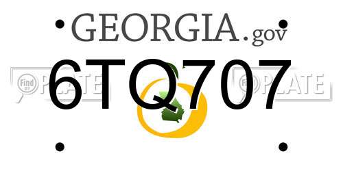 6TQ707 Georgia License Plate