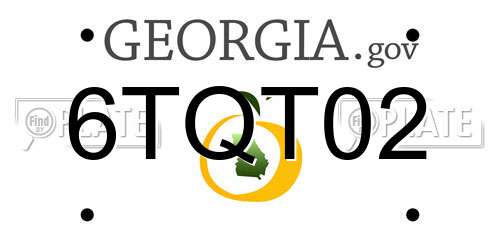6TQT02 Georgia License Plate