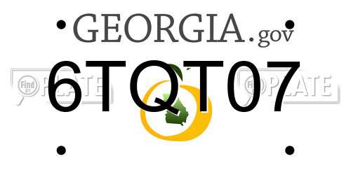 6TQT07 Georgia License Plate