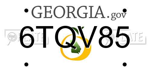 6TQV85 Georgia License Plate
