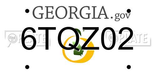 6TQZ02 Georgia License Plate