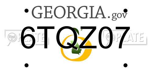 6TQZ07 Georgia License Plate