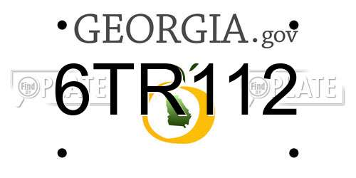6TR112 Georgia License Plate