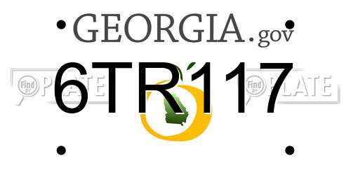 6TR117 Georgia License Plate