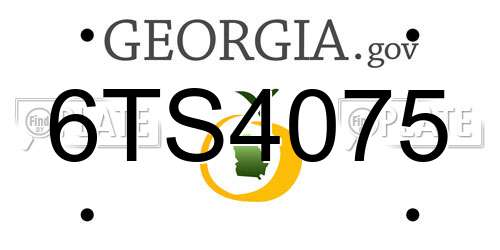6TS4075 Georgia License Plate