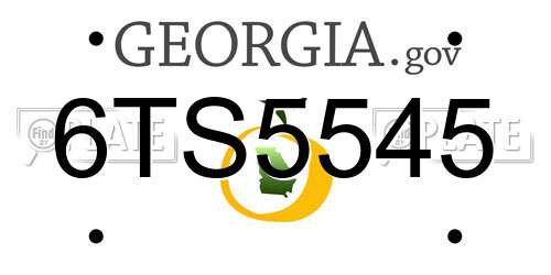 6TS5545 Georgia License Plate