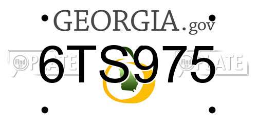 6TS975 Georgia License Plate