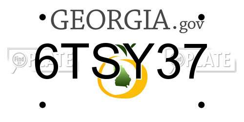 6TSY37 Georgia License Plate