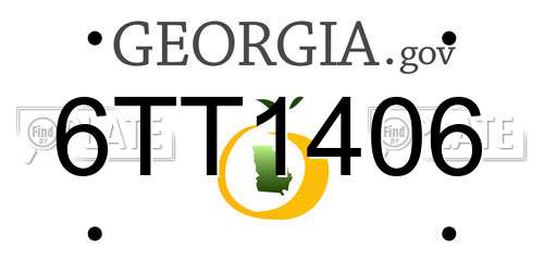 6TT1406 Georgia License Plate