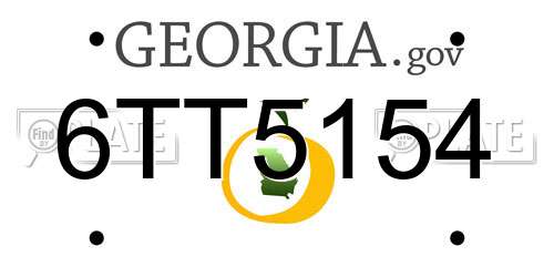 6TT5154 Georgia License Plate